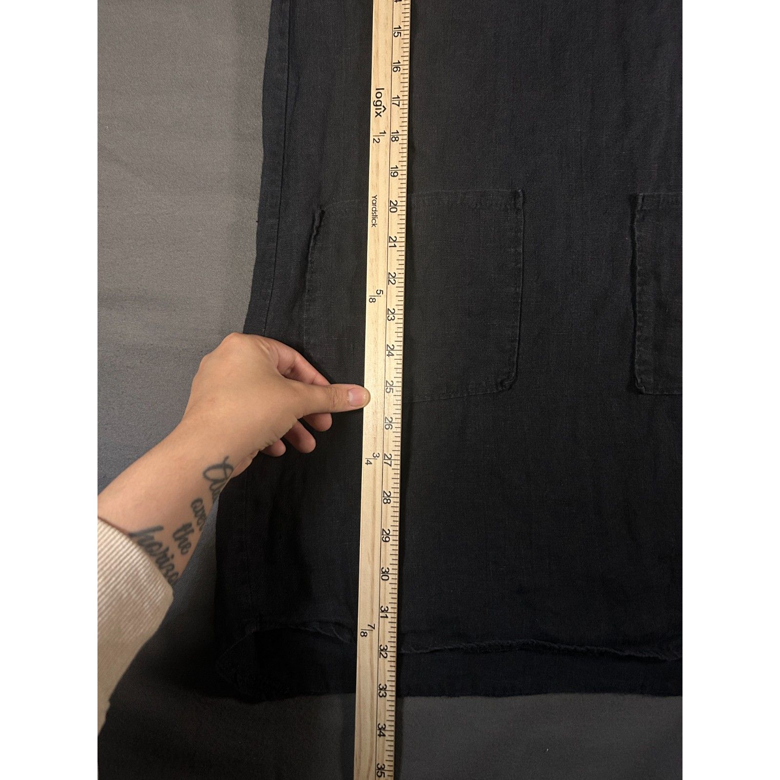 Nwot Cottagecore Pyne & Smith No. 20 Black Linen Shift Tunic Dress Pockets Xs — image 4 of 8